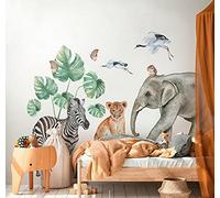 Elephant Safari Wall Decal Set Kids Removeable for Children's Bedroom Nursery Novelty Stickers