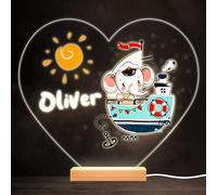 Elephant Sailor Boat Nautical Colourful Heart Personalised Gift Lamp Night Light | Personalised Gift For Home, Lamp Room Décor | Kids & Adults Night Lights With Name | Personalised Gift For Bedroom |