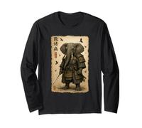 Elephant Samurai Art Japanese Vintage Long Sleeve T-Shirt