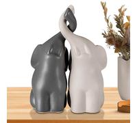 Elephant Sculpture for Home - Tabletop Loving Pair of Elephants Sculpture,Cute Animal Ornament, Modern Statue for TV Stands, Mantelpieces