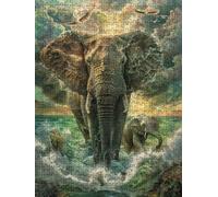 Elephant Seagull Jigsaw Puzzle 2000 Piece, Puzzles for Adults 2000, The Impossible Challenge, Jigsaw Puzzle Games Classic Educational, Wooden Puzzles, for Home Wall Decoration Gift FNKL1-240