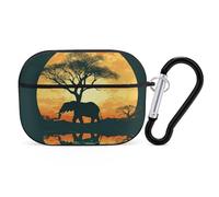 Elephant Shadow AirPods Pro 2 Case Cover, Shockproof Hard Shell Protective Case for Women Men, Compatible with Airpod Pro Case 2nd/1st Generation with Keychain-Black