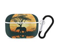 Elephant Shadow AirPods Pro 2 Case Cover, Shockproof Hard Shell Protective Case for Women Men, Compatible with Airpod Pro Case 2nd/1st Generation with Keychain-White