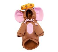 Elephant - Shaped Pet Hoodie, Cute Warm Pet Sweater for Small Dogs, Soft Pet Clothes with Big Ears & Bowknot, Fashionable Cold - Proof Pet Apparel, Brown/Gray Colors Available