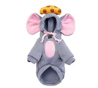 Elephant - Shaped Pet Hoodie, Cute Warm Pet Sweater for Small Dogs, Soft Pet Clothes with Big Ears & Bowknot, Fashionable Cold - Proof Pet Apparel, Brown/Gray Colors Available