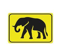 Elephant Sign Sign, 8 X 12 Grade Reflective Sheeting Rust Free Aluminum, Weather Resistant, Waterproof, Easy To Mount