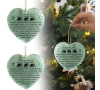 Elephant Sisterhood Ornament, 3pcs Heartfelt Elephant Sisterhood Keepsake, Unique Friendship Heart Shape Ornaments, Inspirational Friendship Gift Sister-hood Elephants Circle Gifts for Women