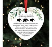 Elephant Sisterhood Ornament - Unique Friendship Heart Ceramic Ornaments, My Tribe Ornament, Friendship Elephant Circle Gift, Circle of Love, Loyalty, and Sisterhood