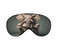 Elephant Sitting on The Toilet Travel Eye Mask Blackout Eye Mask for Sleeping Airplane Eyemask with Adjustable Strap Sleep Masks for Women Men Soft Night Blindfold Eyemask