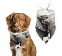 Elephant Sketch Spring Summer Dog Bandanas Soft, Dog Scarf Washable Triangle, Pet Bandana Cute Outdoor Accessories for Small Dogs Cat Pet