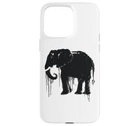 Elephant Sketch Style Save the Elephants of Africa Black White Case for iPhone 15 Pro Max