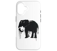 Elephant Sketch Style Save the Elephants of Africa Black White Case for iPhone 16