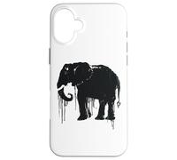 Elephant Sketch Style Save the Elephants of Africa Black White Case for iPhone 16 Plus