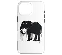 Elephant Sketch Style Save the Elephants of Africa Black White Case for iPhone 16 Pro Max