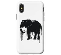Elephant Sketch Style Save the Elephants of Africa Black White Case for iPhone X/XS
