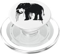 Elephant Sketch Style Save the Elephants of Africa Black White PopSockets PopGrip for MagSafe