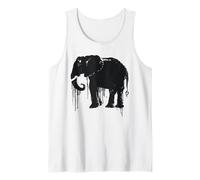 Elephant Sketch Style Save The Elephants of Africa Black White Tank Top