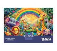 Elephant Sky for Adults & Kids Age 12+, Animal Rainbow Thick Cardboard Puzzle, Mind Relaxation Puzzle, Office Break Puzzle, Gifts for Women & Men 52x38cm/1000pcs