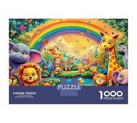 Elephant Sky Puzzles 1000 Pieces For Adults And Kids Rainbow Landscape with Extra Fun Challenges Colourful Creativity Gift Giving Recycled Cardboard 38x26cm/1000pcs