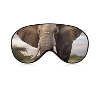 Elephant Sleep Mask for Women Men, Soft Eye Mask with Adjustable Strap for Sleeping, Light Blocking Travel Blindfold for Nap Comfortable Eye Cover for Home Office