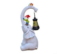 Elephant Solar Garden Statue Featuring Resin Material and Sensor Lighting for Outdoor Patio and Terrace (Elephant Lighting)