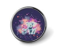 Elephant Sprays Love Badge,Comfort Light in Weight Round Emblem Cute Funny Decor Brooch Smooth Does Not Fade Badges for Hats Jackets Coat Shirt