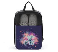Elephant Sprays Love Shoe Bag Travel Shoe Organizer Water-Resistant Shoe Pouch with Zipper Sneaker Dust Bag, gray, One Size, Modern