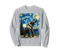 Elephant Star Gazer Artistic Van Gogh Starry Night Elephant Sweatshirt