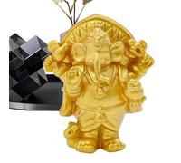 Elephant Statue, Cute Animal Resin Art Piece, Small Decorative Statue, Spiritual Ornament with Elephant God Accent for Living Room, Bedroom, Study, Nursery School