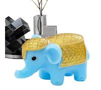 Elephant Statue Decoration Items | Cute Collectible Made Of Resin Animal Sculpture - Miniature Figures Depicting Elephant God - Perfect for Bedroom Shelf Decorations Office Kids Room or Bedside Table