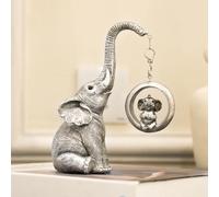 Elephant Statue For Home Decor.Silver Elephant Decor For Living Room,Office,Shelf Decorations.Elephant Gifts For Women,Mom.Elephant Figurines Bring Good Luck,Love.Elephant Table Centerpiece Ornaments.
