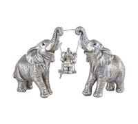 Elephant Statue.Silver Elephant Decor for Women,Mom Gifts.Elephant Figurines Brings Good Luck, Health, Strength.Decoration Ornaments for Living Room,Table Centerpiece, Shelf, Office Decor (Silver)