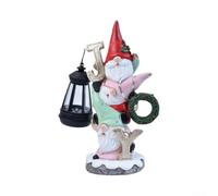 Elephant Statue Solar Lights Watering Effect Garden Decorations Patio Ornament Waterproof Resin 10.6 Inch