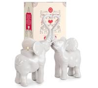 Elephant Statue Tea Light Holders - Elephant Decorations for Home - Elephant Gifts for Women Decor - White Elephant Figurines for Good Luck - Elefantes para Decoracion Casa