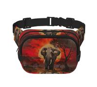 Elephant Sunset Fanny Packs for Women Men, Fashion Waist Packs for Workout Running Traveling Hiking
