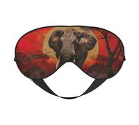 Elephant Sunset Print Eye Mask, Soft and Breathable, Suitable for Nap, Travel, and Night Sleep