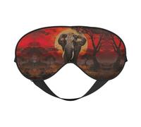 Elephant Sunset Print Sleep Mask, Soft Breathable Eye Cover for Travel, Shift Work & Meditation
