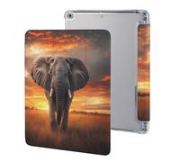Elephant Sunset Printed Tablet Case Compatible with iPad Series Hard Translucent Back Protective Cover
