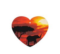 Elephant Sunset Printing 10 Pcs Car Air Freshener Fragrant Sheets,Car Hanging Accessories With Strings For Decor