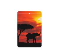 Elephant Sunset Printing 10 Pcs Car Air Freshener Fragrant Sheets,Car Hanging Accessories With Strings For Decor