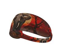 Elephant Sunset Printing Double-Sided,Unisex Elastic Sports Headband,Ideal As A Gift For Sports-Loving Friends,Family