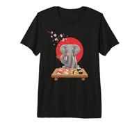 Elephant Sushi Anime Vintage Japanese Food Lover Kawaii Premium T-Shirt