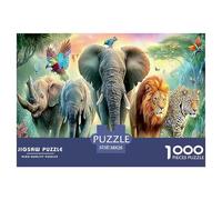 Elephant Swing Colourful Elephant & Lion in Blooms 1000 Pcs Jigsaws for Adults The Impossible Challenge Brain Development 38x26cm/1000pcs