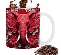 Elephant Tea Mug - 350ml Ceramic Elephant Mug Handcrafted with Comfort Grip Handle, Adorable 3D Animal Mug | Novelty Art Tea Coffee Mug for Drinking Water, Whiskey, Milk