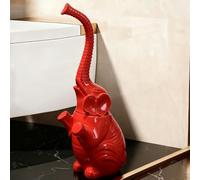 Elephant Toilet Brush and Holder Set, Creative Modern Bathroom Cleaning Tool with Long Handle & Stand for Toilet, Sink, Bathtub(Red)