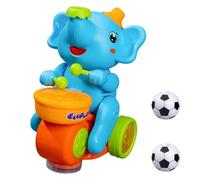 Elephant Toy Walking Elephant Baby Musical Toys with Drum & Floating Ball, Electric Car with LED Lights & Sounds, Learning Educational Moving Toys for Baby Aged 3+