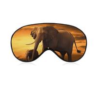 Elephant Travel Eye Mask Blackout Eye Mask for Sleeping Airplane Eyemask with Adjustable Strap Sleep Masks for Women Men Soft Night Blindfold Eyemask