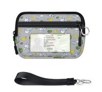 Elephant Tropical Wallet for Women Men Kids Girls Boys Elephant Cute Purses Mini Zip Card Case with ID Window Lightweight Portable Small Coin Card Organizer Bag