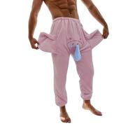 Elephant Trousers with Trunk Men's Pyjamas Flannel Warm Leisure Trousers Thermal Trousers with Animal Motif Elephant Loungewear Long Pyjama Bottoms Flannel Trousers Baggy without Pockets House