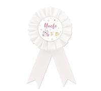 Elephant Uncle To Be Tinplate Badge Pin, Elephant Best Uncle Ever Button Pin, White Rosette Uncle Badge Pin for Men, Uncle to Be Brooch Buttons for Gender Reveal/Baby Shower Party